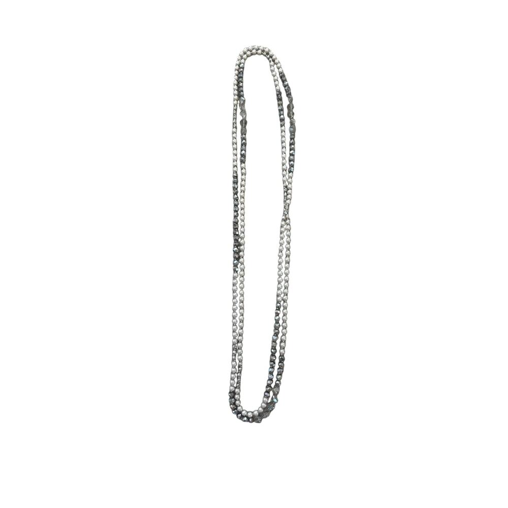 Silver Beaded Long Necklace - Versatile Women’s Jewelry